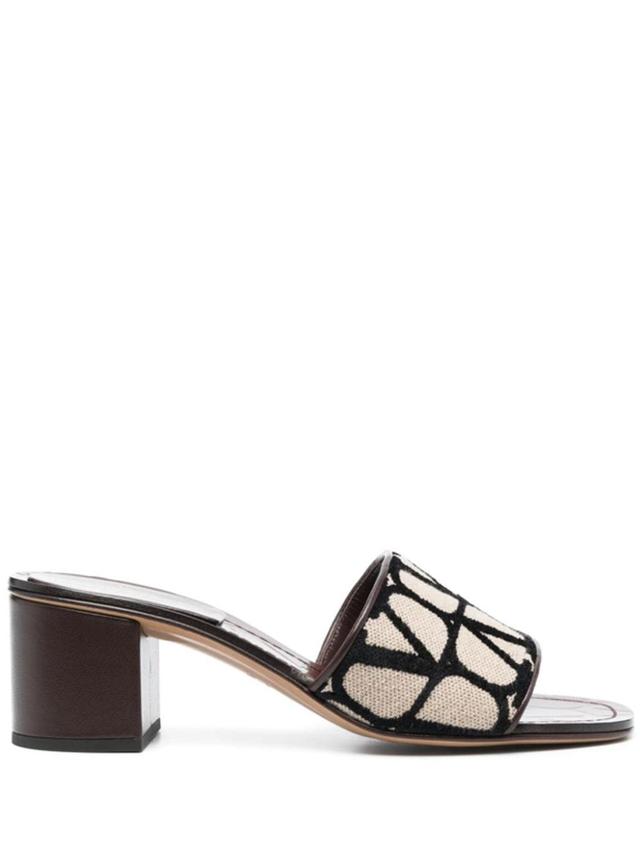 Vlogo Print Slide Sandal In Brown Product Image