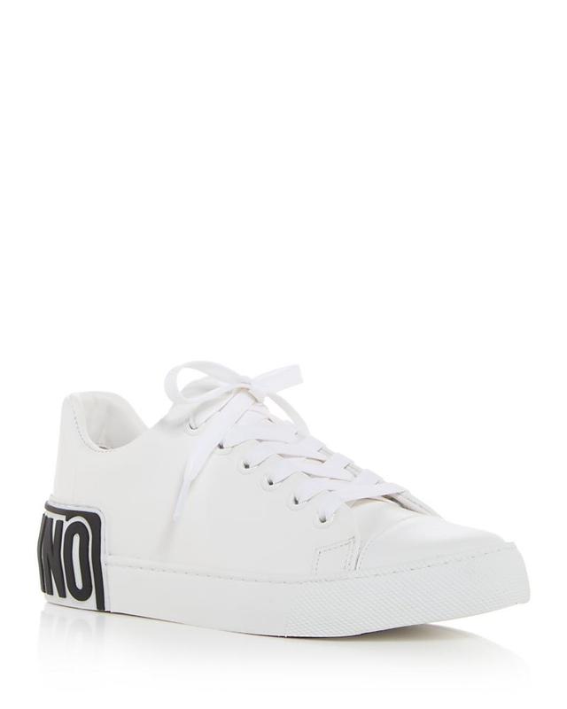 Moschino Womens Leather Logo Sneakers Product Image