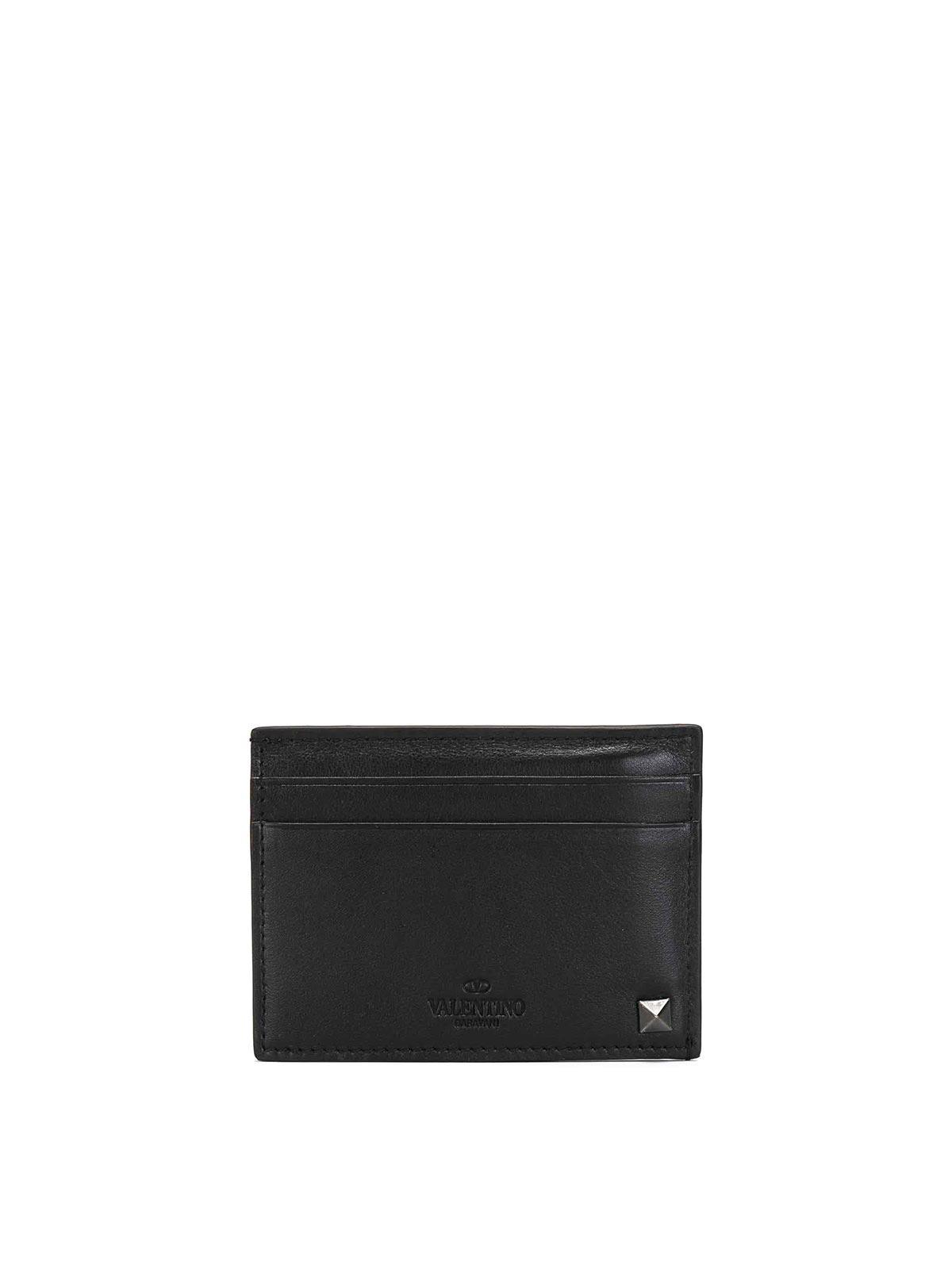 VALENTINO GARAVANI Rockstud Cardholder In Black Product Image