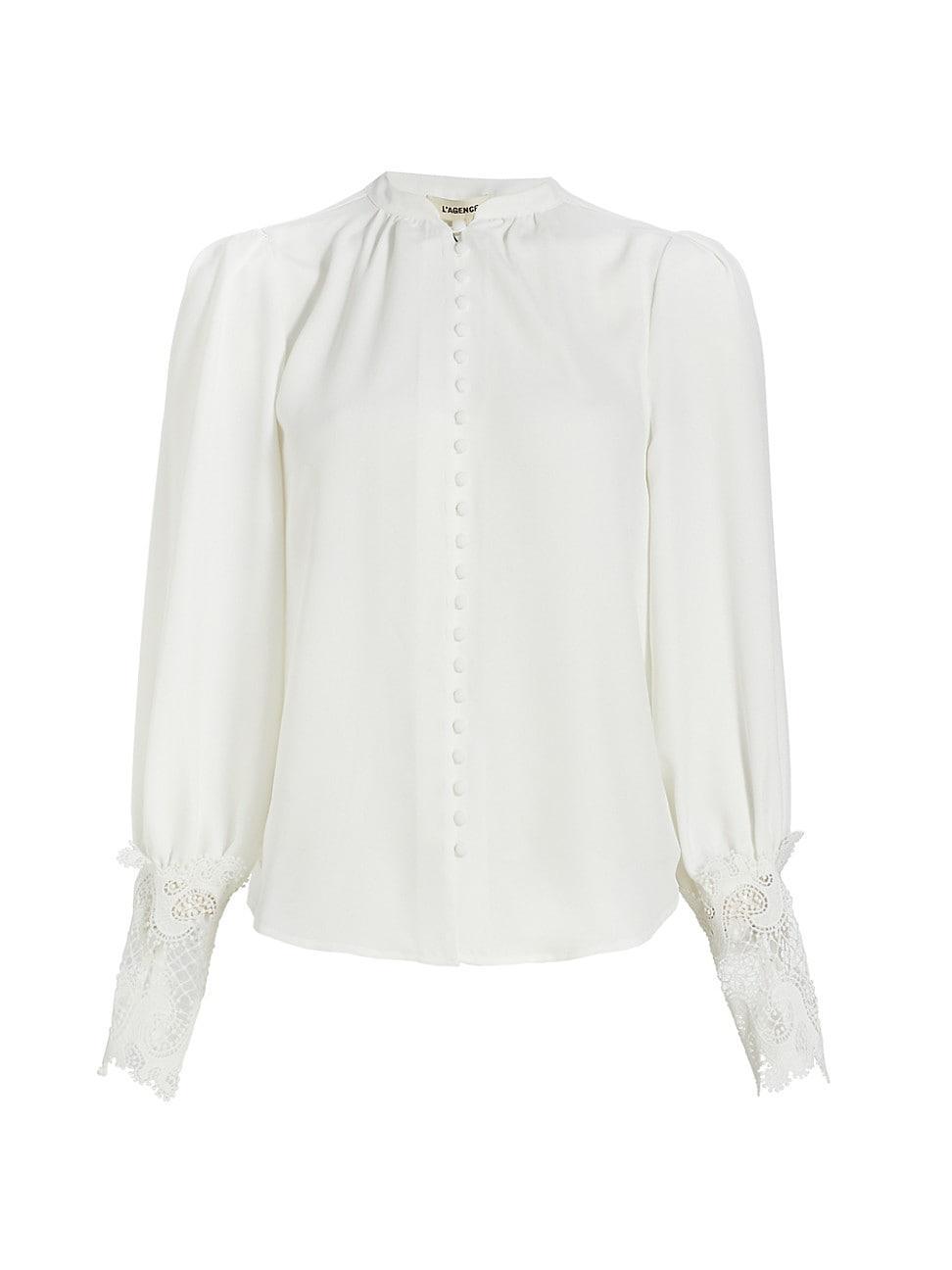 Womens Ava Lace Cuff Blouse Product Image