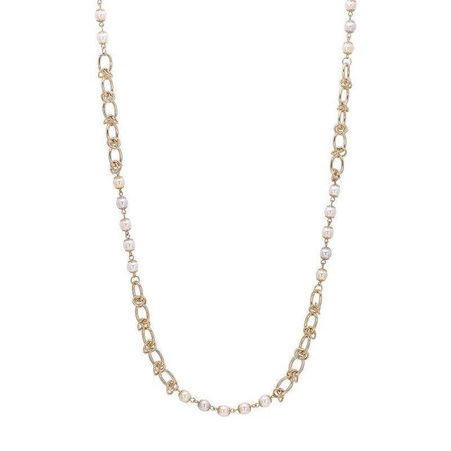 1928 Gold Tone Faux Pearl Necklace, Womens, White Product Image