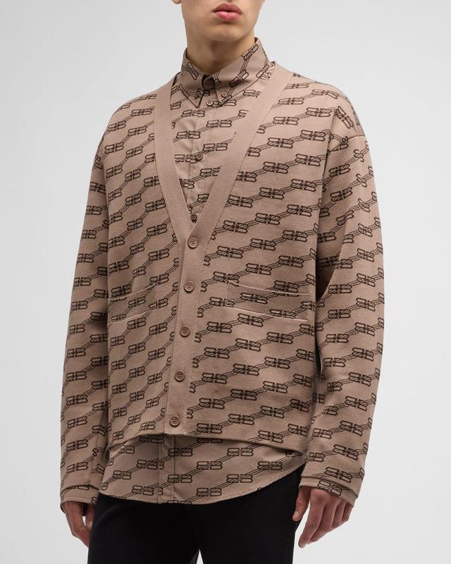 Mens Monogram Intarsia Cardigan Product Image