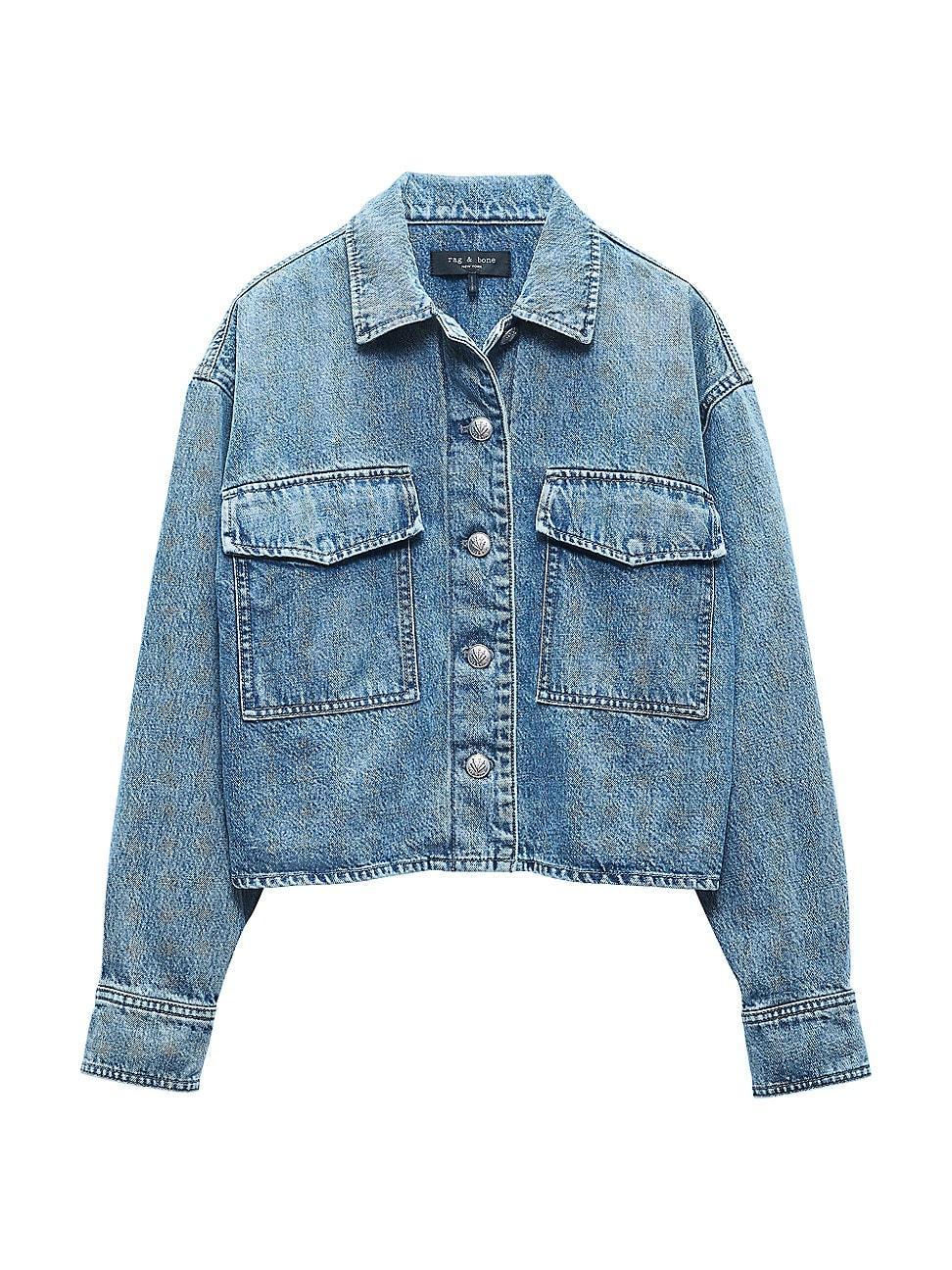 Womens Jaiden Denim Button-Front Shirt Jacket Product Image