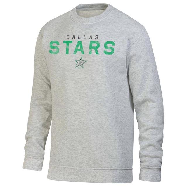 NHL Dallas Stars Mens Long Sleeve Ash Crew Neck Fleece Hooded Sweatshirt Product Image