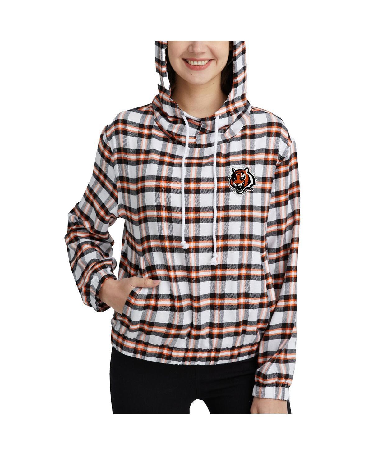 Womens Concepts Sport Black Cincinnati Bengals Sienna Flannel Long Sleeve Hoodie Top - Black Product Image