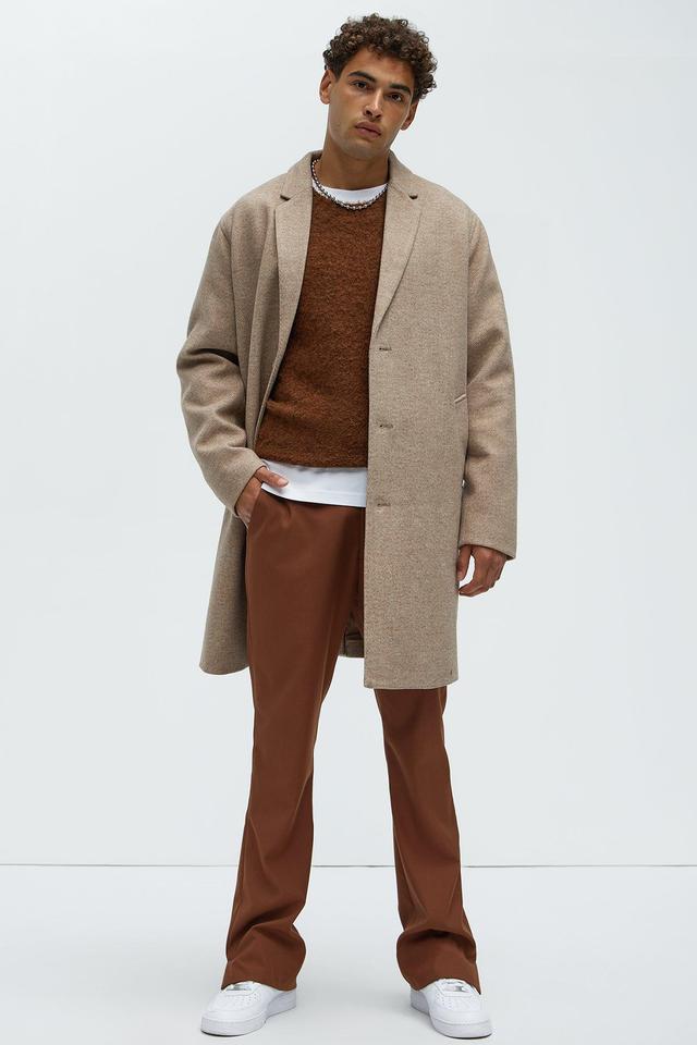 Out Of Control Wool Like Long Coat - Tan Product Image