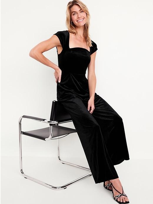 Fit &amp; Flare Velvet Jumpsuit Product Image