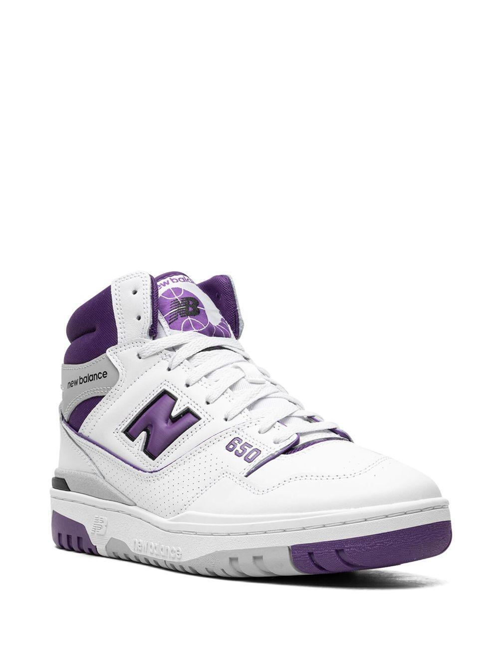 NEW BALANCE 650 High Top Sneakers In White/purple Product Image