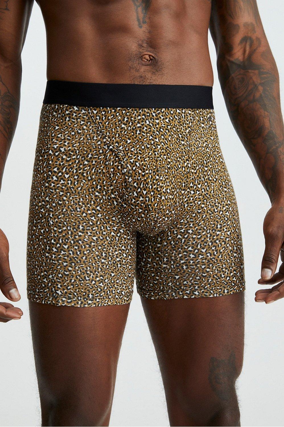 Fabletics Men The 24-7 Boxer Brief male Dark Bronze Leopard Spot Size S Product Image