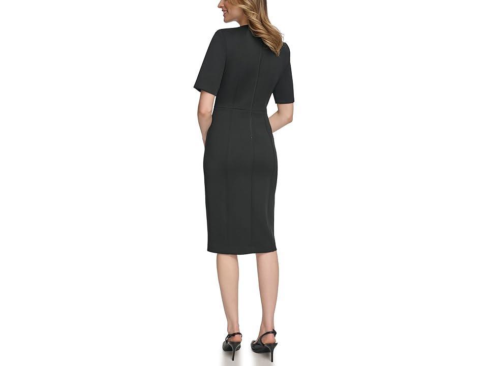 Calvin Klein Womens Short-Sleeve Cutout Sheath Dress Product Image