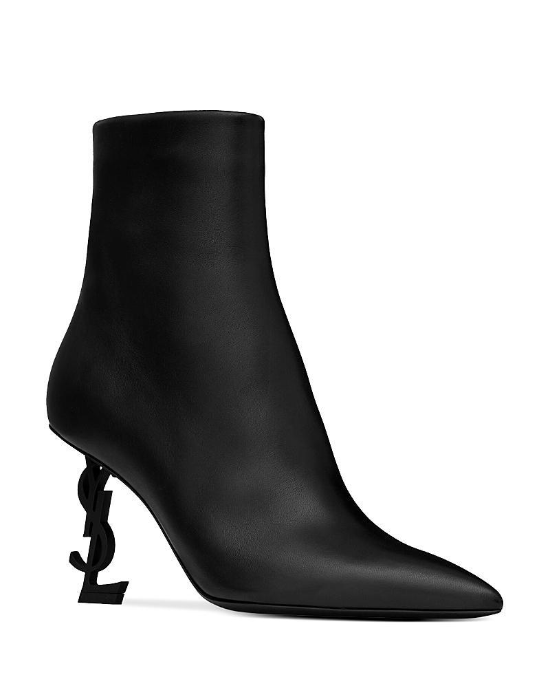 Womens Opyum Booties in Leather with Black Heel Product Image