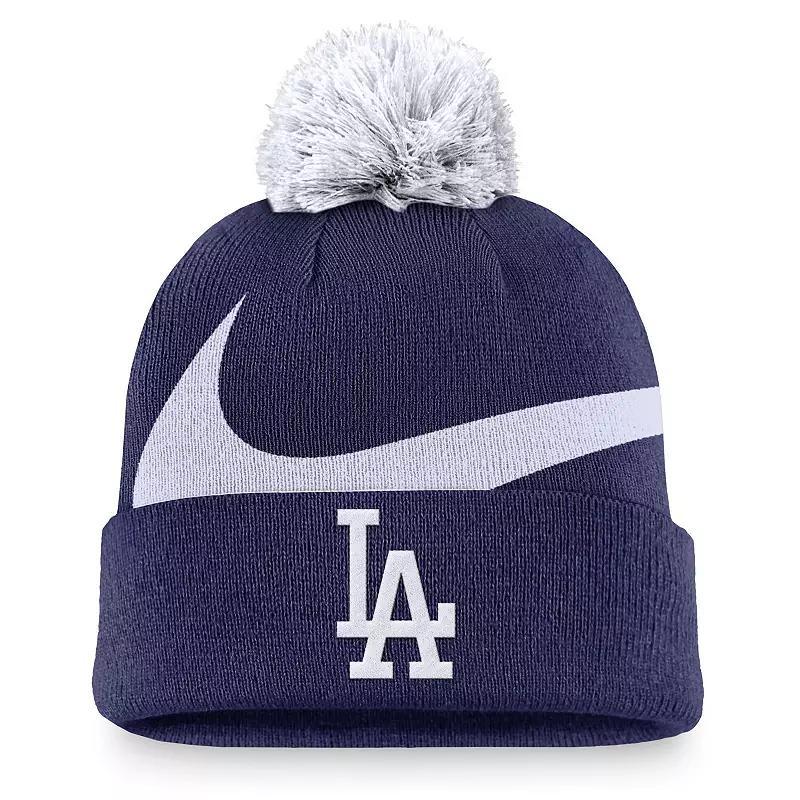 Los Angeles Dodgers Peak Nike Mens MLB Cuffed Pom Beanie Product Image