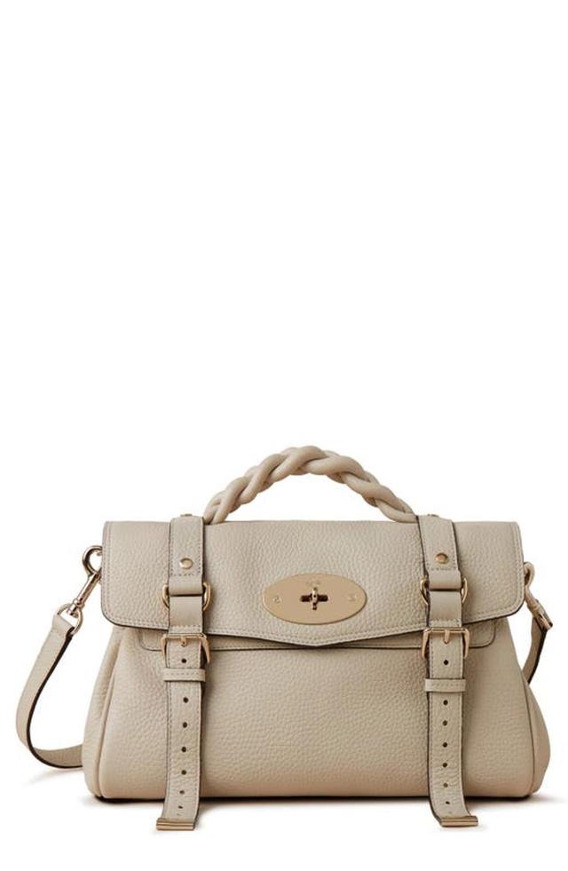 MULBERRY Alexa Leather Satchel In Chalk Product Image