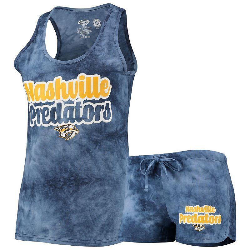 Womens Concepts Sport Navy Nashville Predators Billboard Racerback Tank Top & Shorts Set Pdt Blue Product Image