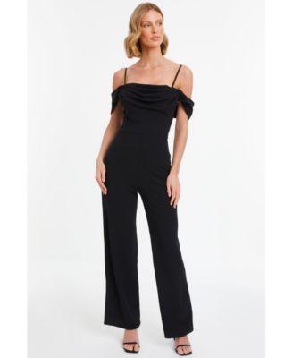 Women's Scuba Crepe Cold Shoulder Palazzo Jumpsuit Product Image