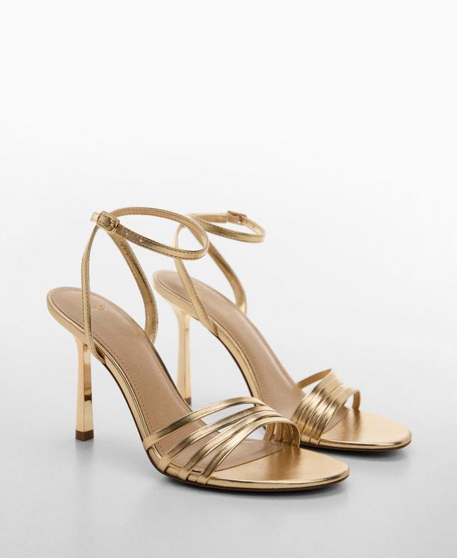 Mango Womens Metallic Strap Sandals Product Image