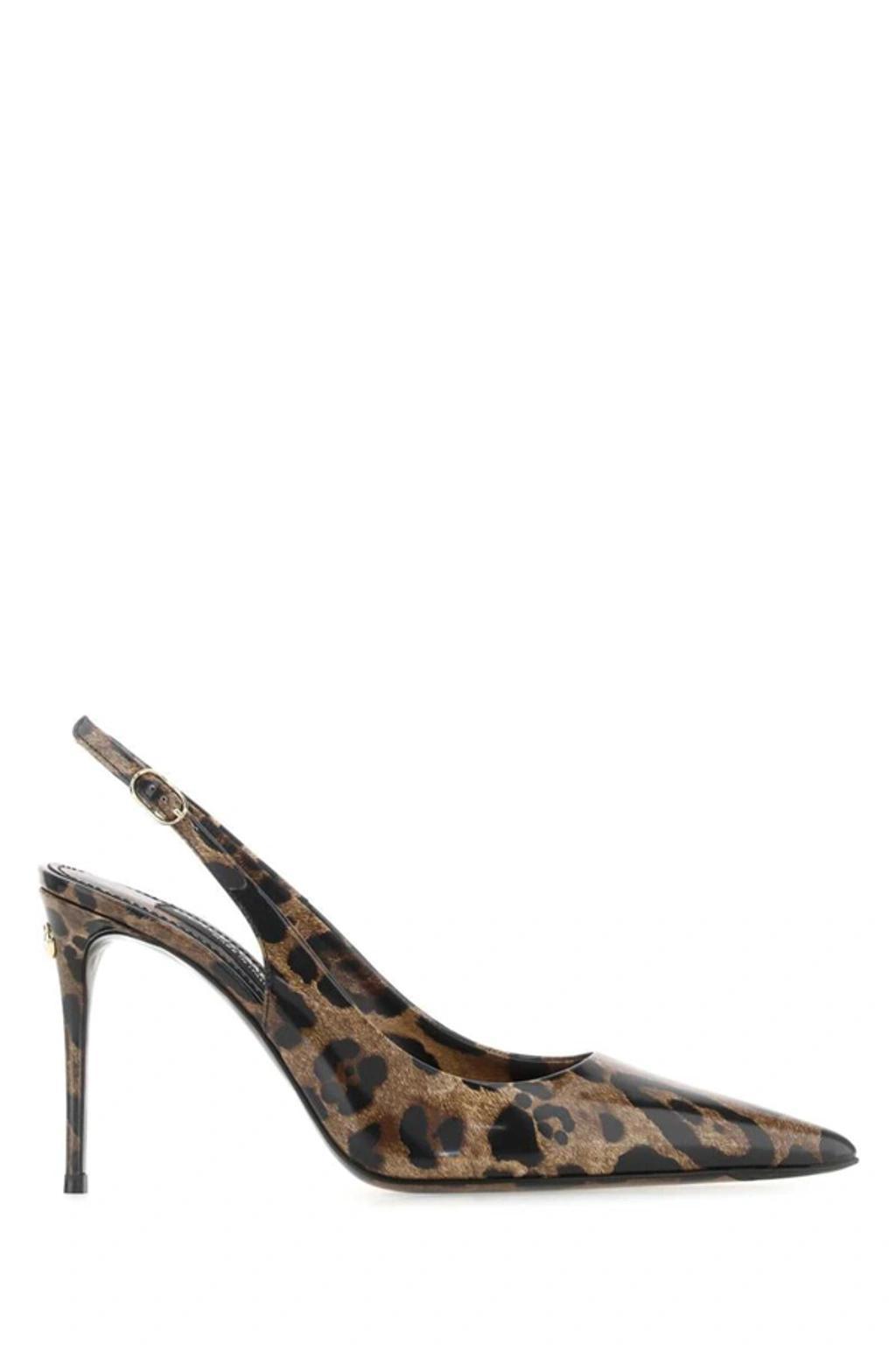 Leopard-print Patent Leather Slingback Pumps In Animal product image