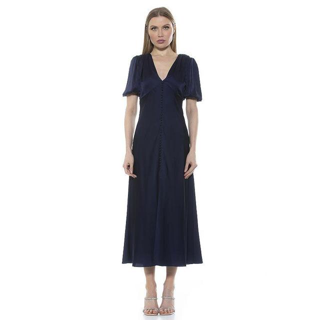 Womens ALEXIA ADMOR Lorelei Bubble Sleeve Midi Dress Product Image