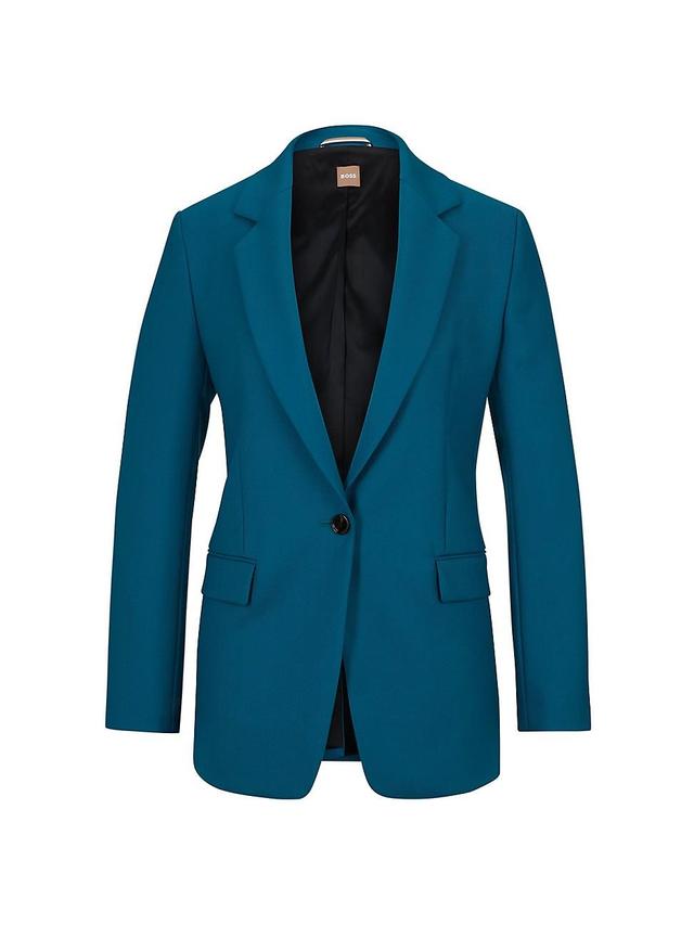 Womens Regular-Fit Jacket in Heavyweight Wool Twill Product Image