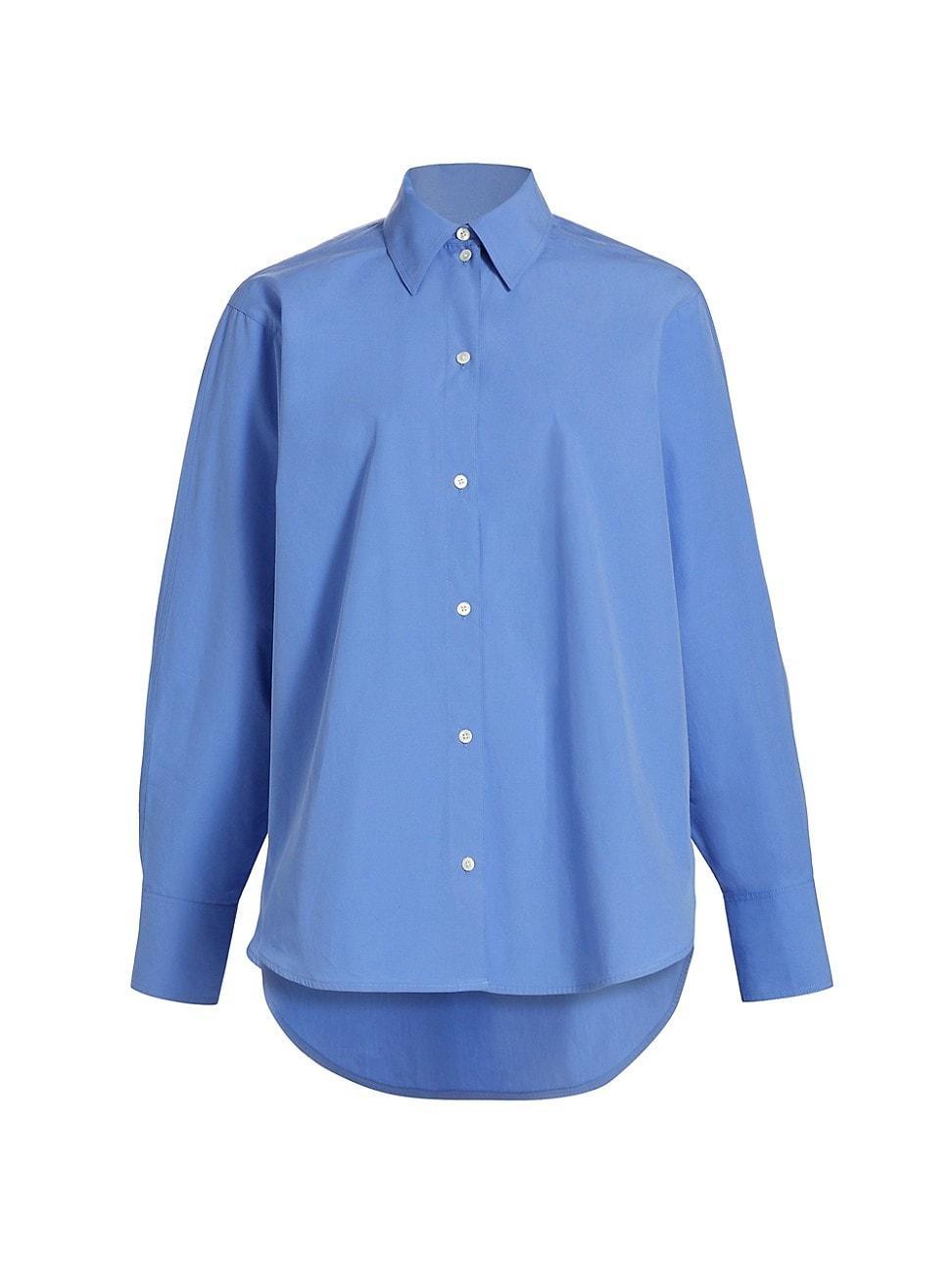 Womens Oversized Cotton Poplin Button-Front Shirt Product Image