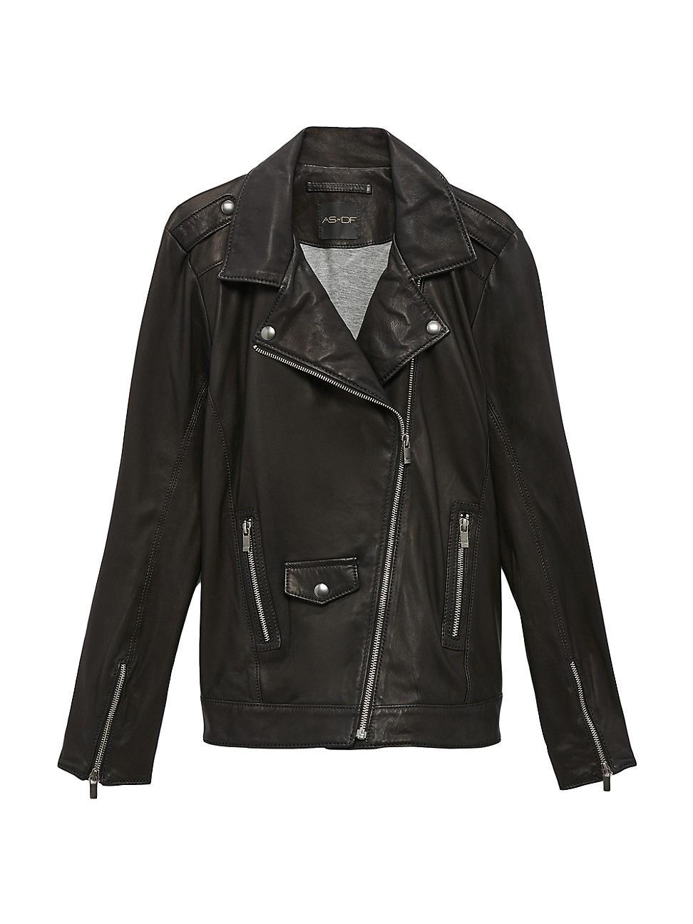 Womens Cult Leather Jacket - Black - Size XS - Black - Size XS Product Image