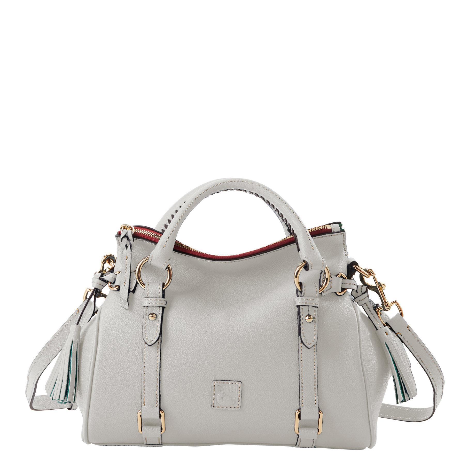 Dooney & Bourke Womens Sorrento Leather Satchel Bag in Bone Product Image