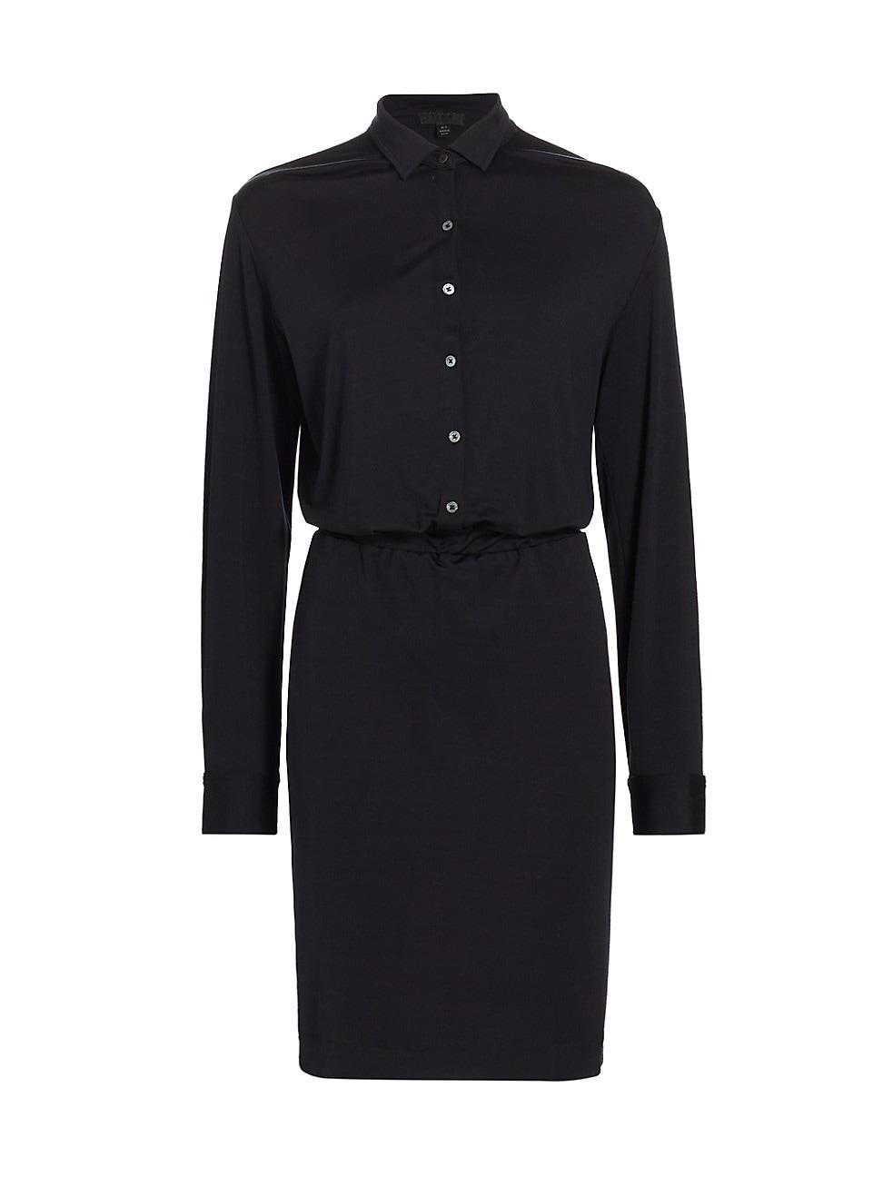 Womens Jersey Long-Sleeve Midi-Shirtdress Product Image