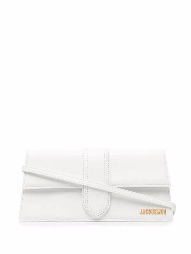 JACQUEMUS Leather Le Bambino Long Shoulder Bag In White Product Image