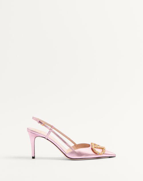 VLOGO SIGNATURE SLINGBACK PUMP IN LAMINATED NAPPA LEATHER 80MM Product Image