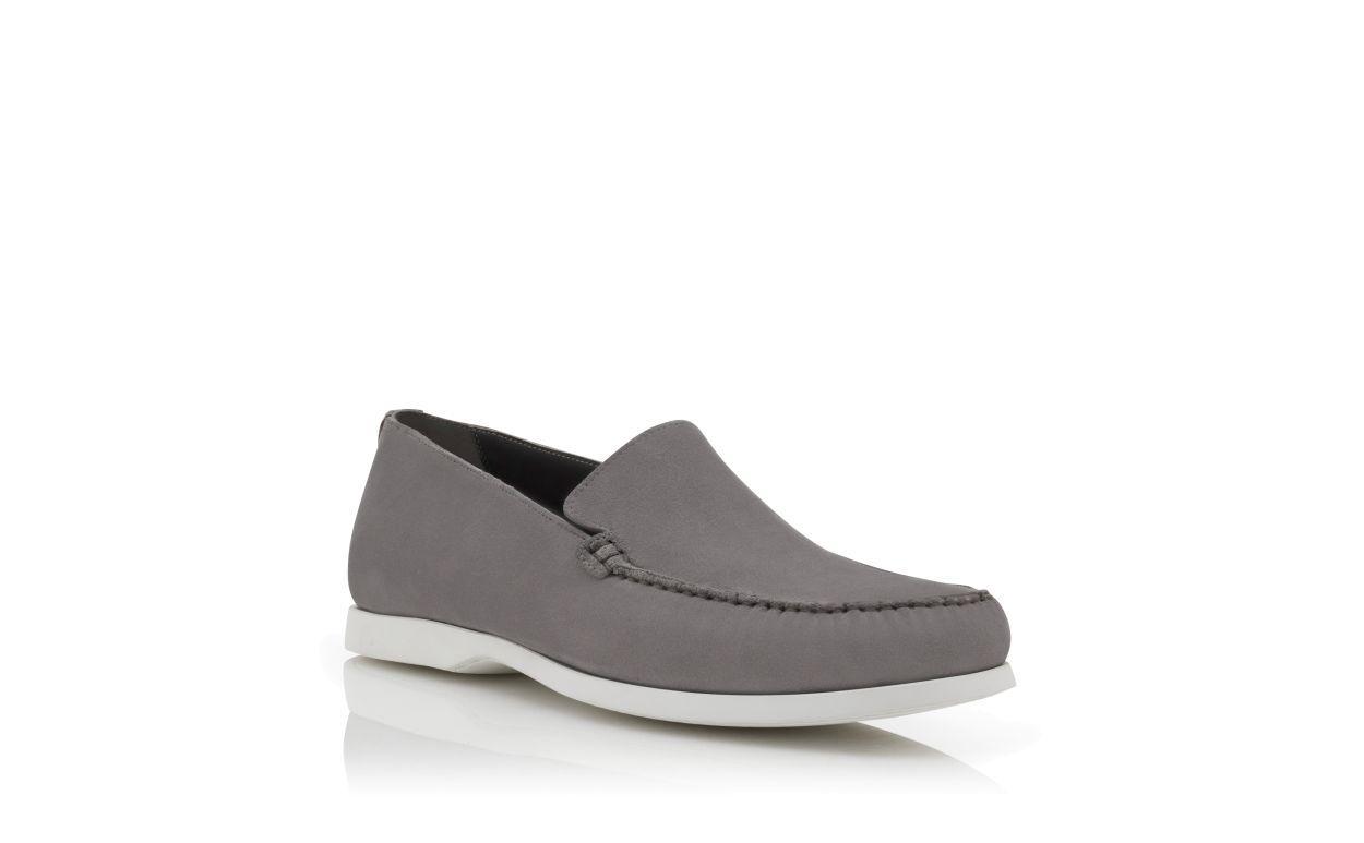 MONACO Grey Suede Boat Shoes Product Image