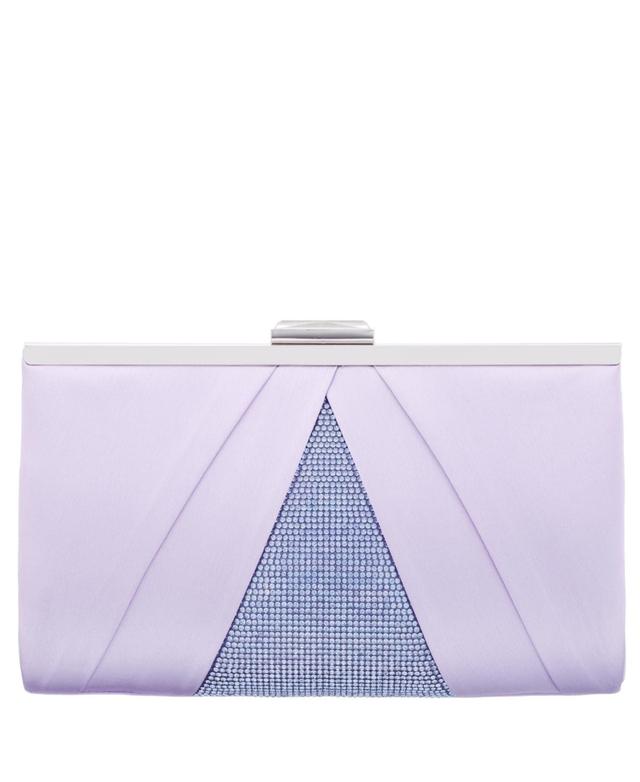 Womens Pleated Stain Crystal Frame Clutch Product Image