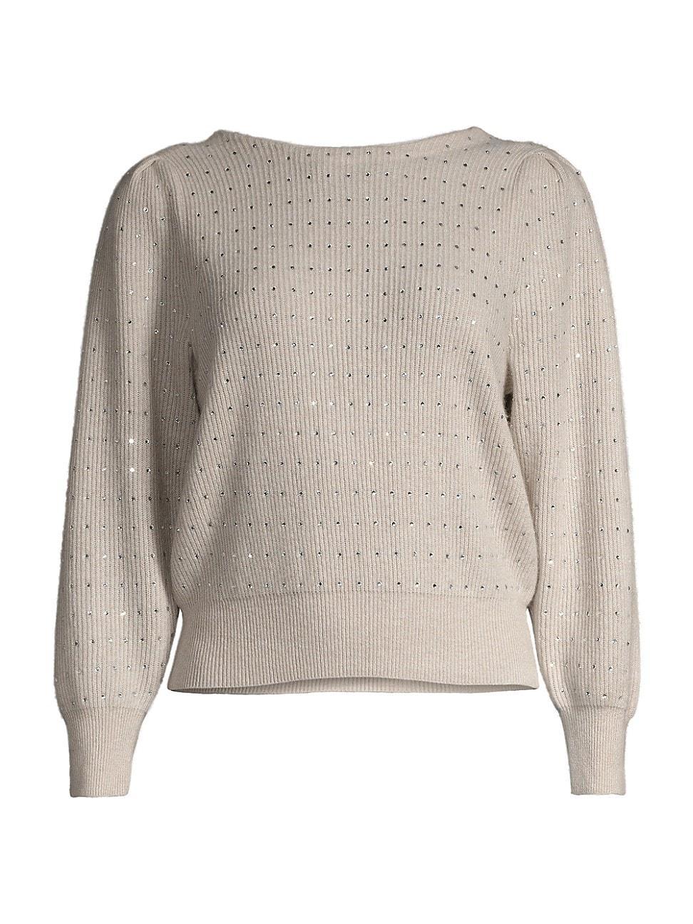 Womens Crystal-Embellished Cashmere Sweater Product Image