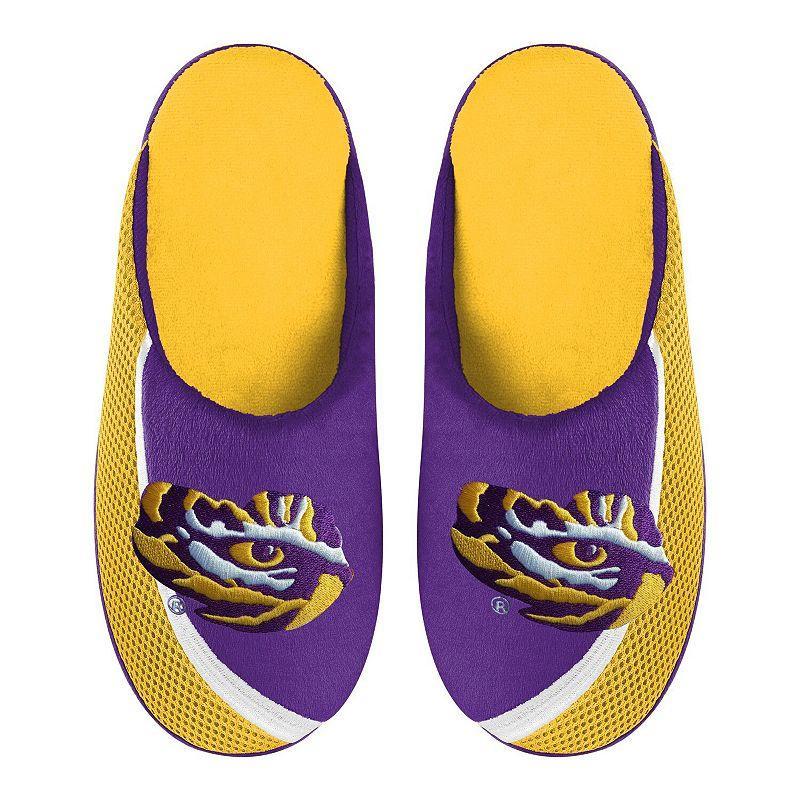 Mens FOCO LSU Tigers Big Logo Color Edge Slippers Product Image