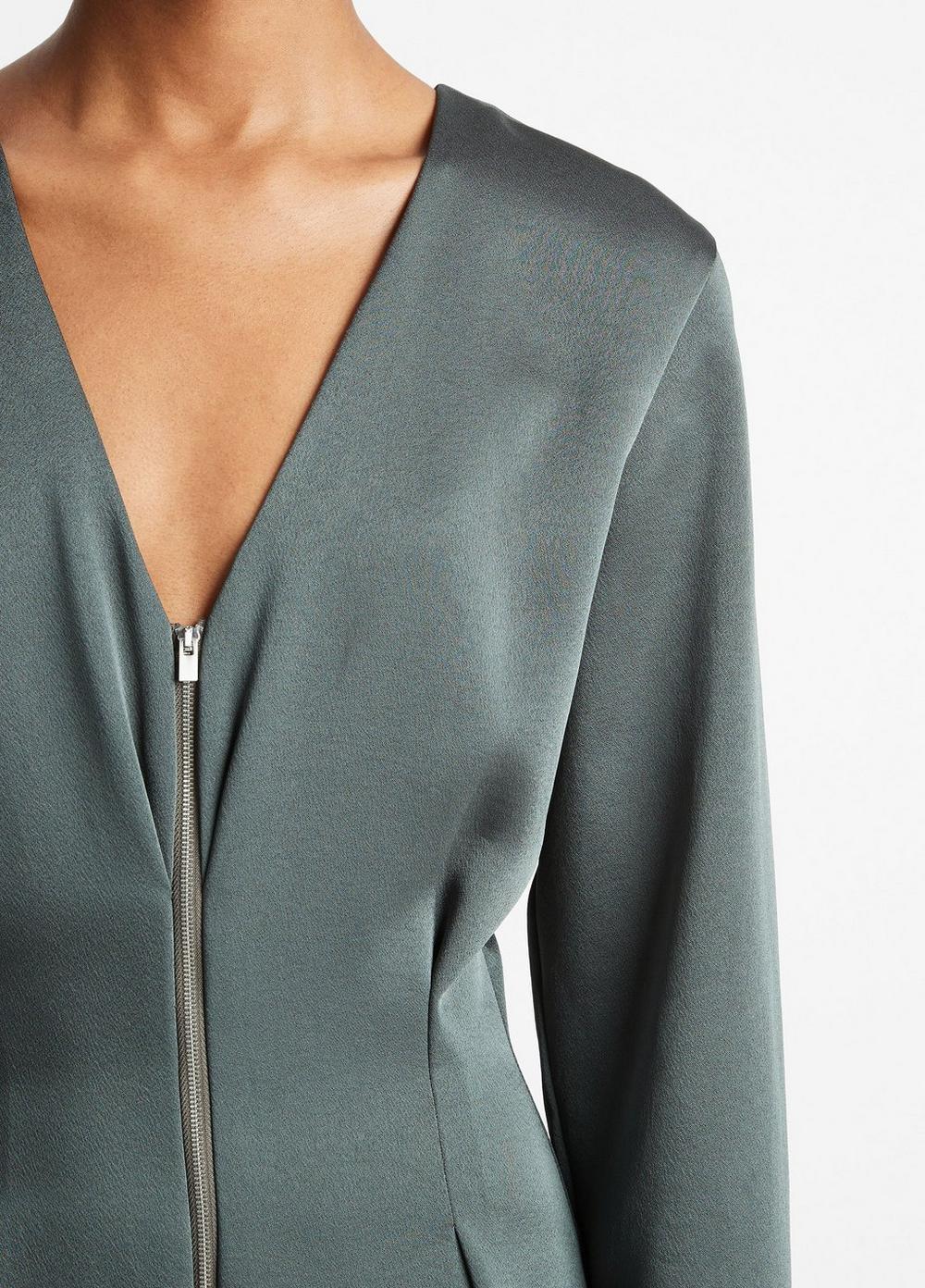 Zip-Front Long-Sleeve Dress Product Image