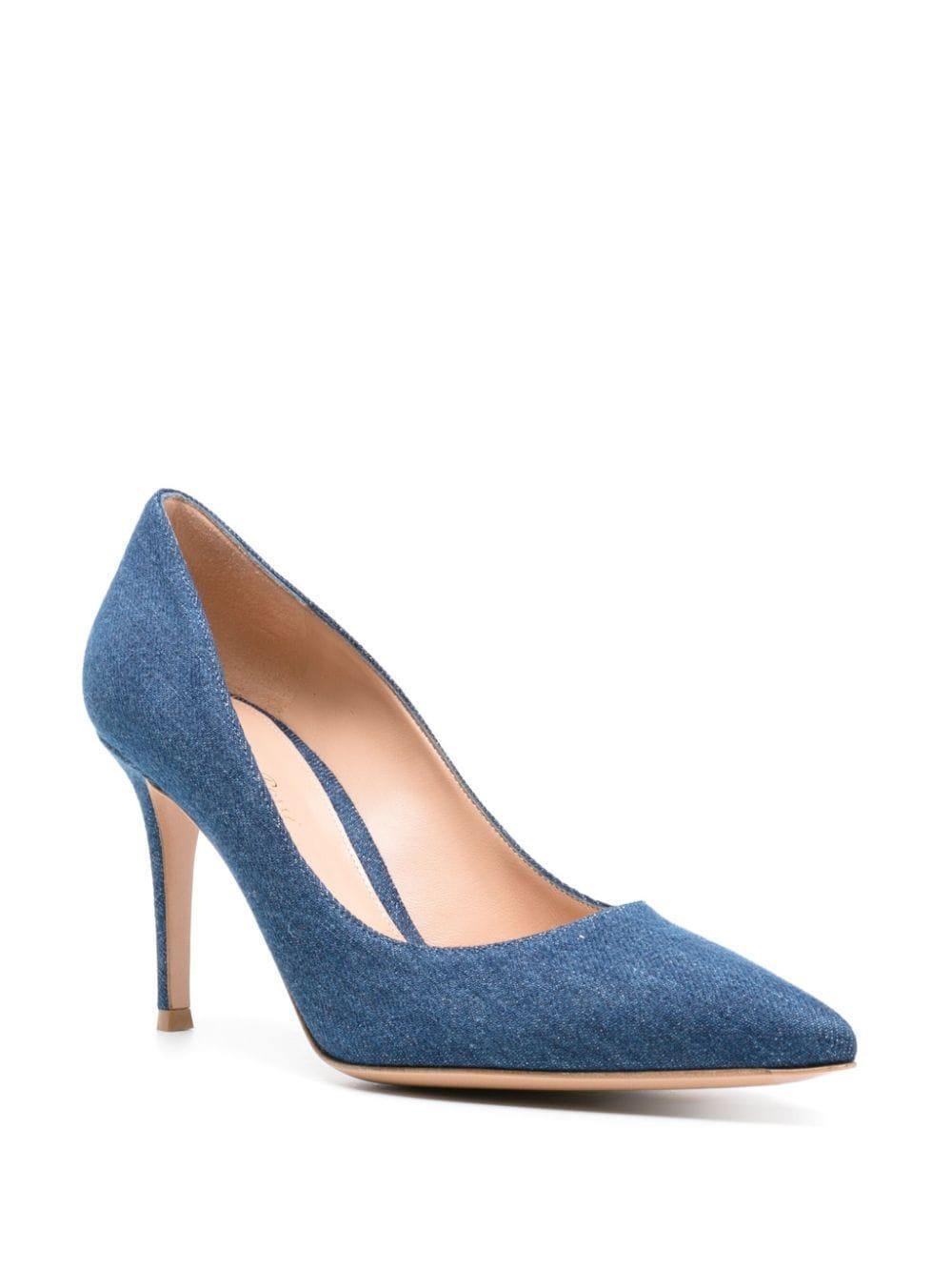 Gianvito 85mm Denim Pumps In Blue Fabric Product Image