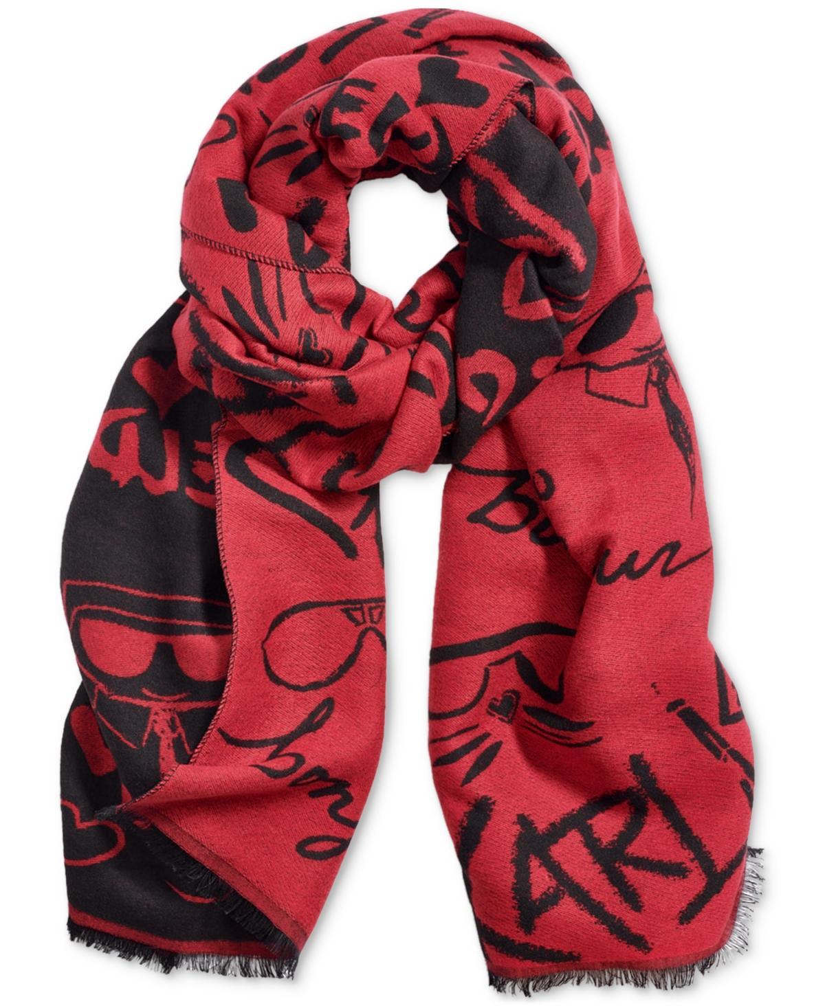 Karl Lagerfeld Paris Womens Icon Sayings Blanket Scarf Product Image