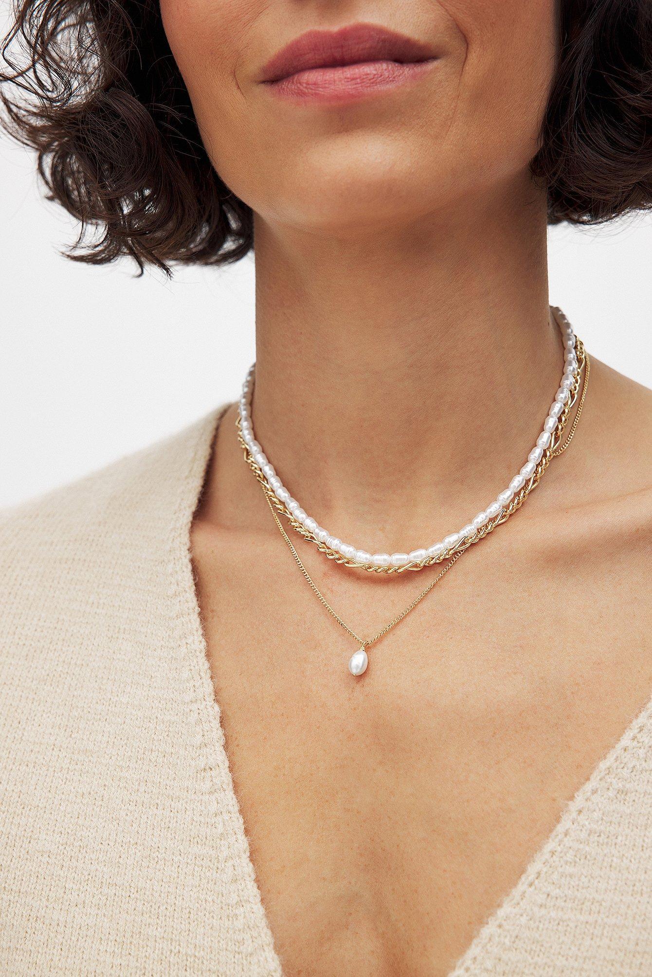 3-Pack Pearl Detailed Chain Necklace Product Image