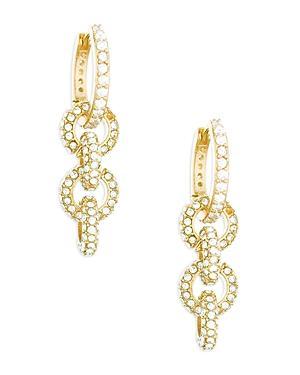 Womens Multi-Ring 18K Gold-Plated & Crystal Dangle Earrings Product Image