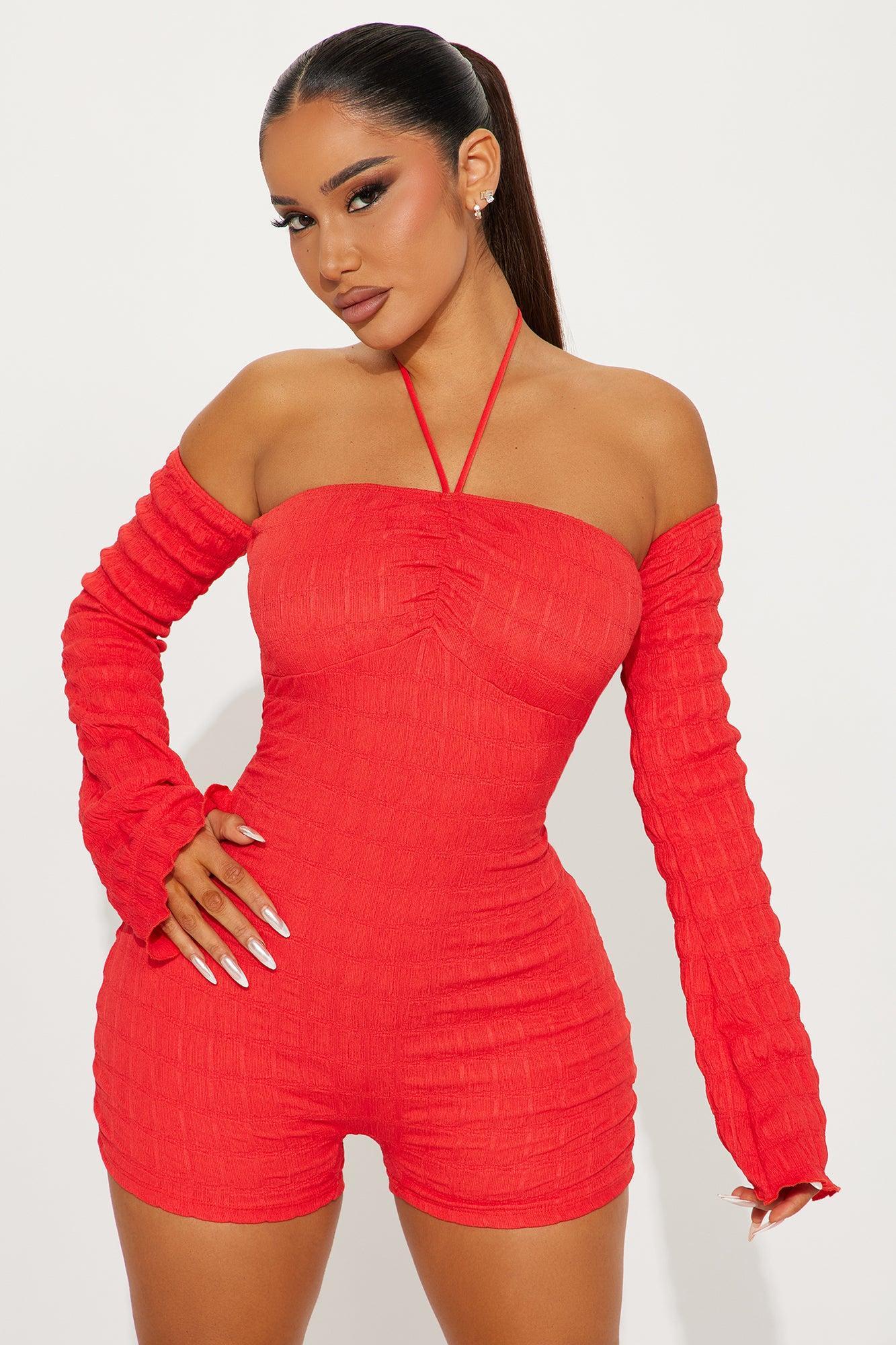 Feeling Bubbly Romper - Red Product Image