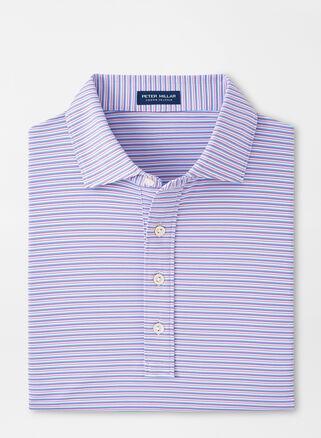 Peter Millar Mens Alto Performance Jersey Polo | Color: White / Valencia | Size: S Product Image