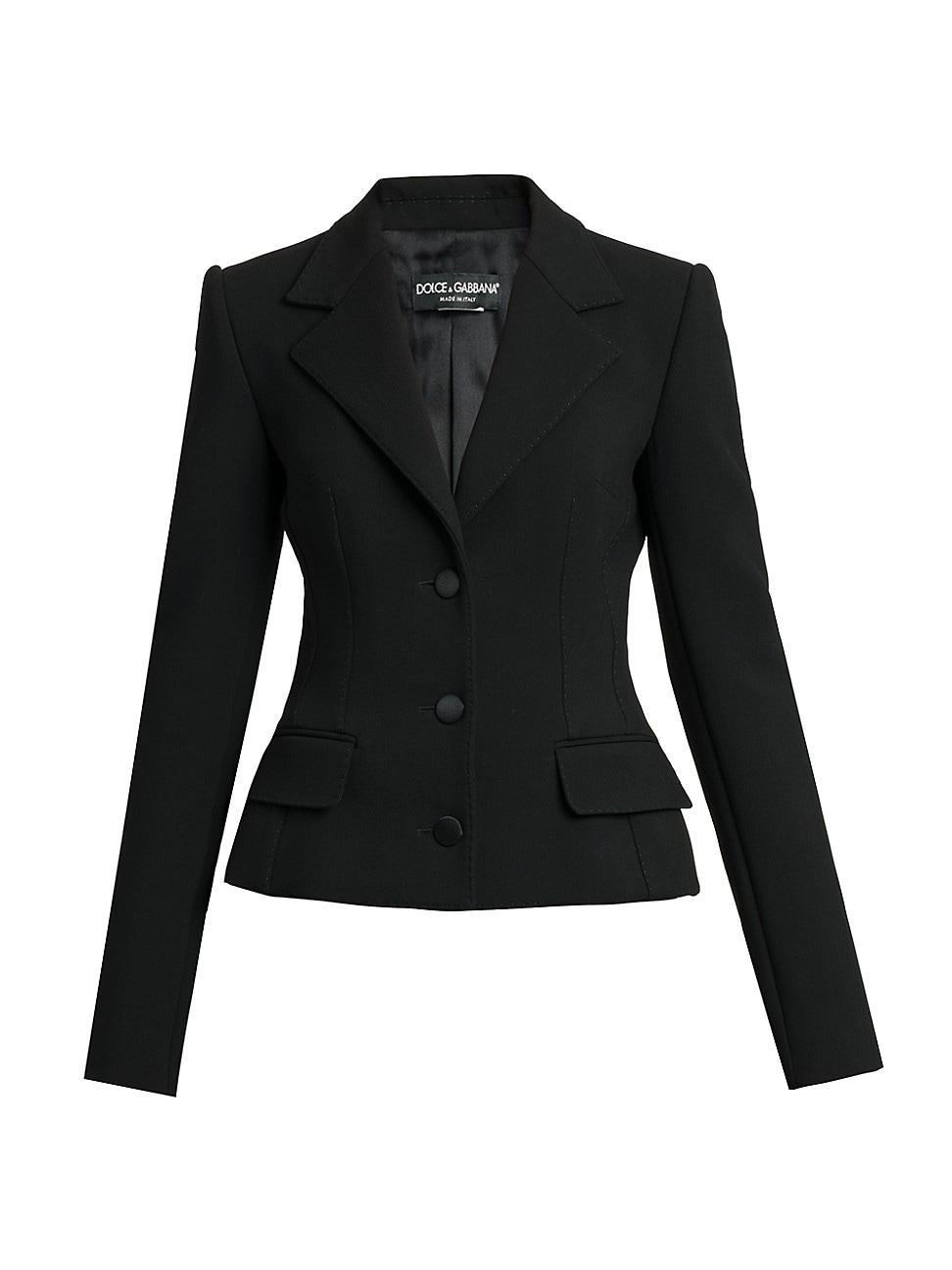 Womens Wool Single-Breasted Blazer Product Image