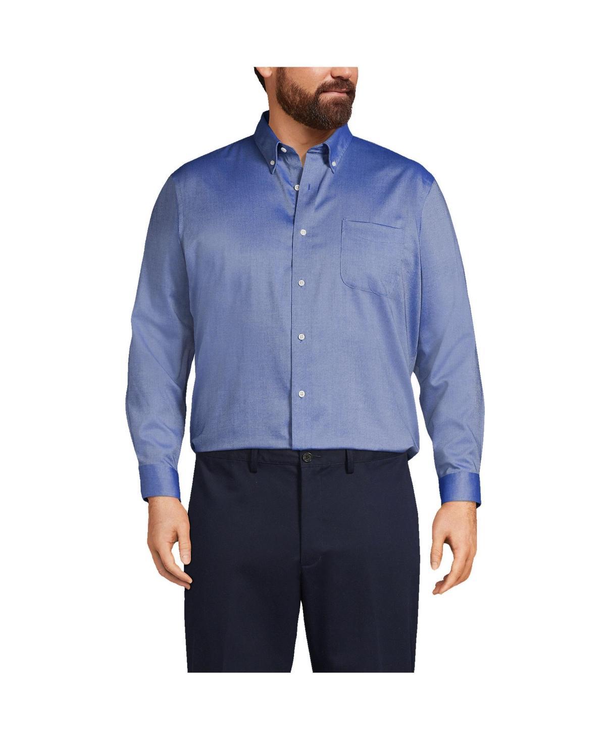 Lands End Mens Traditional Fit Solid No Iron Supima Oxford Dress Shirt Product Image