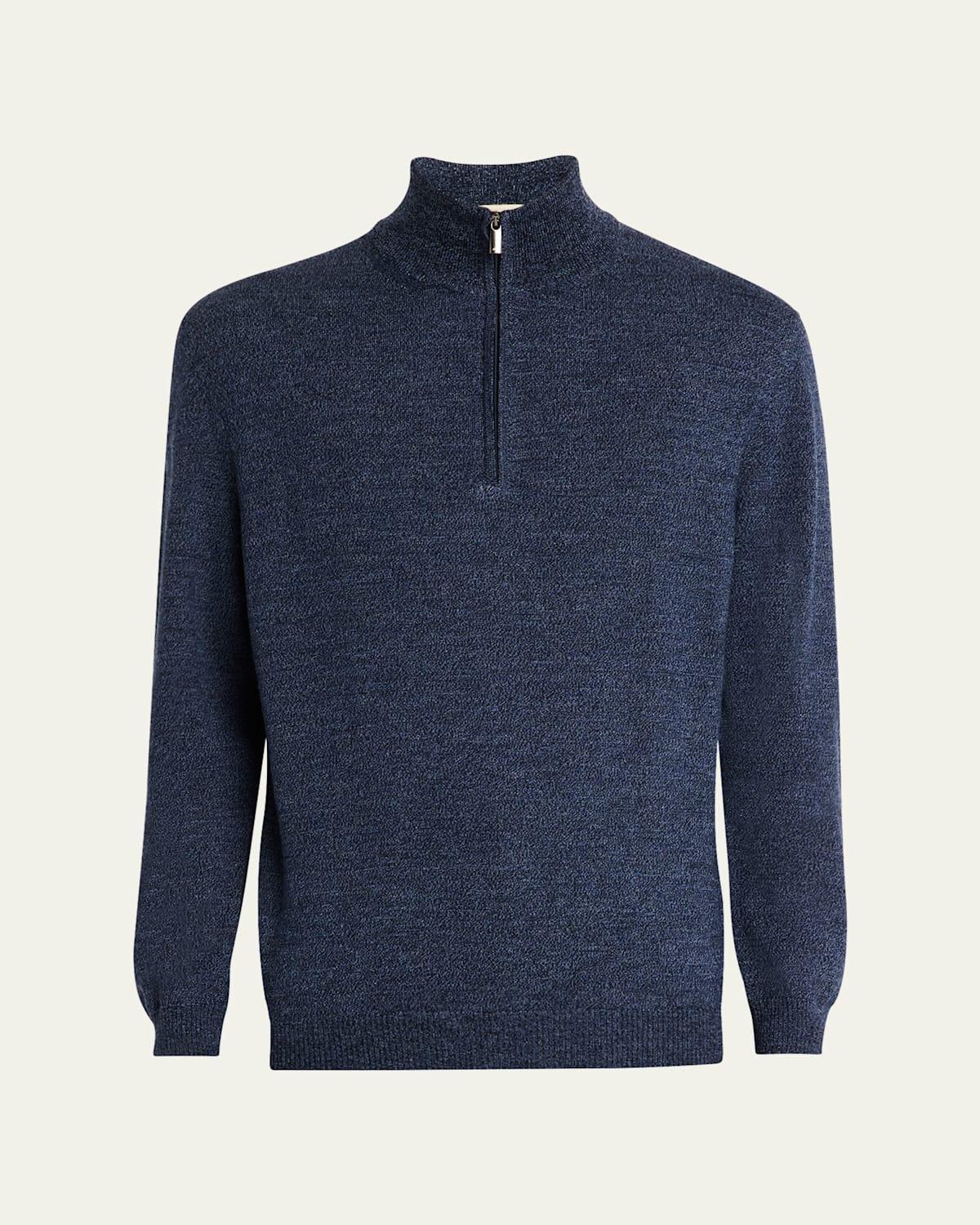 Mens Wool Mouline Half-Zip Sweater Product Image