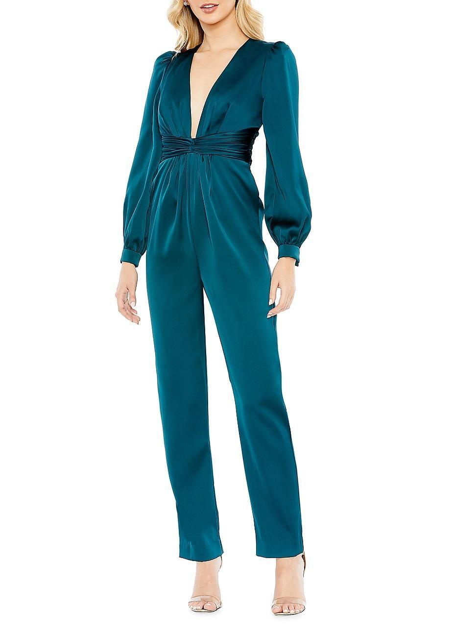 Womens Ieena Satin Long-Sleeve Jumpsuit Product Image