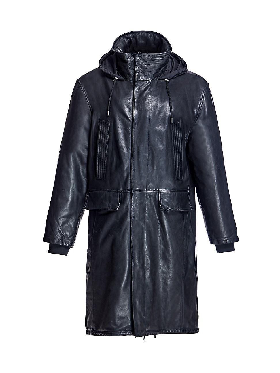 Mens Leather Parka Jackets Product Image