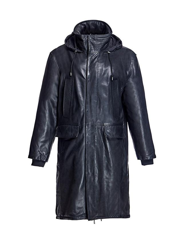 Mens Leather Parka Jackets Product Image