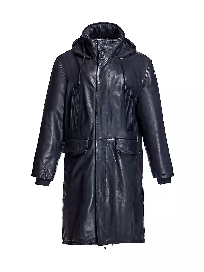 Men's Leather Parka Jackets Product Image