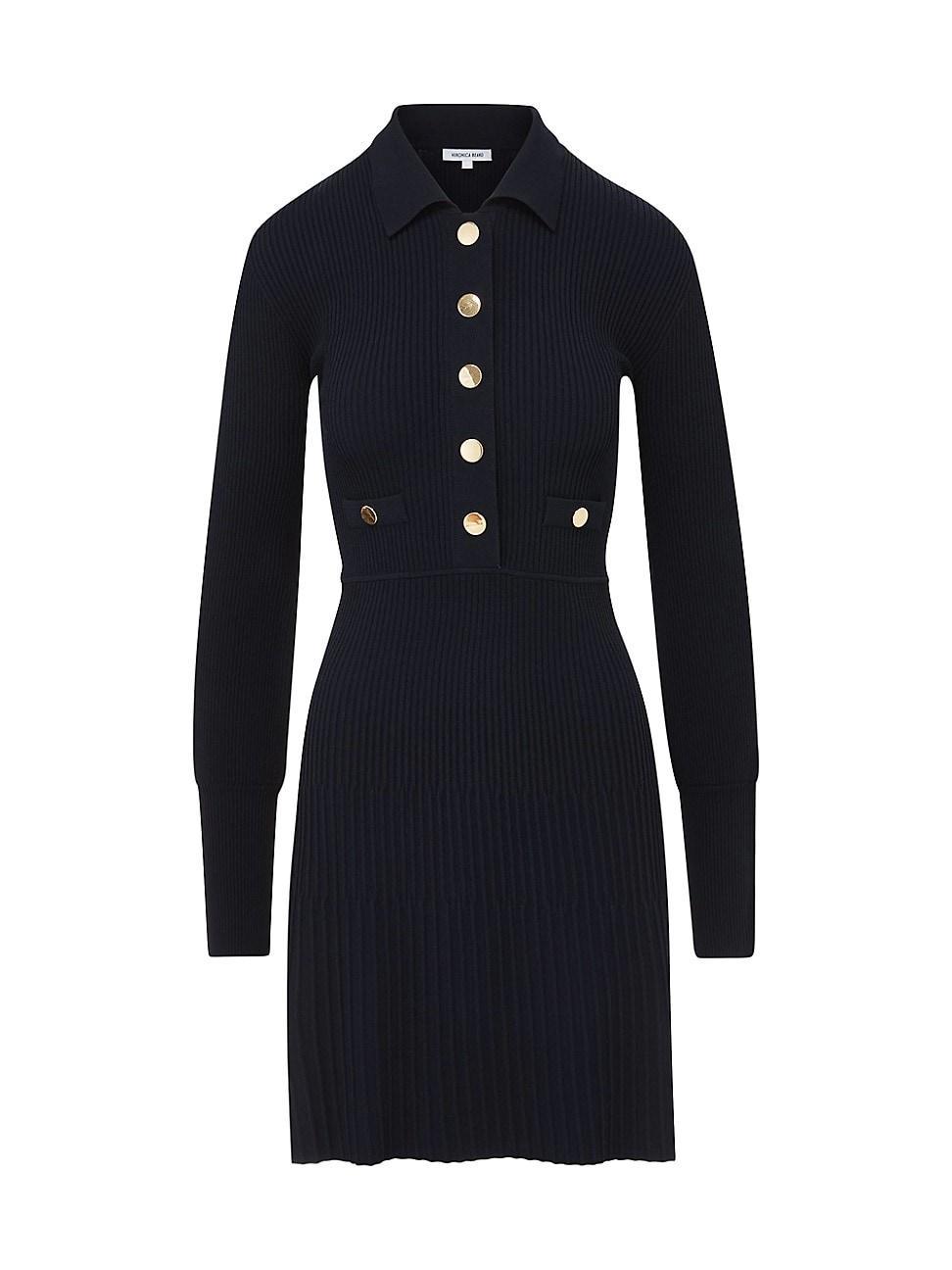 Veronica Beard Lauper Rib Knit Polo Dress Product Image