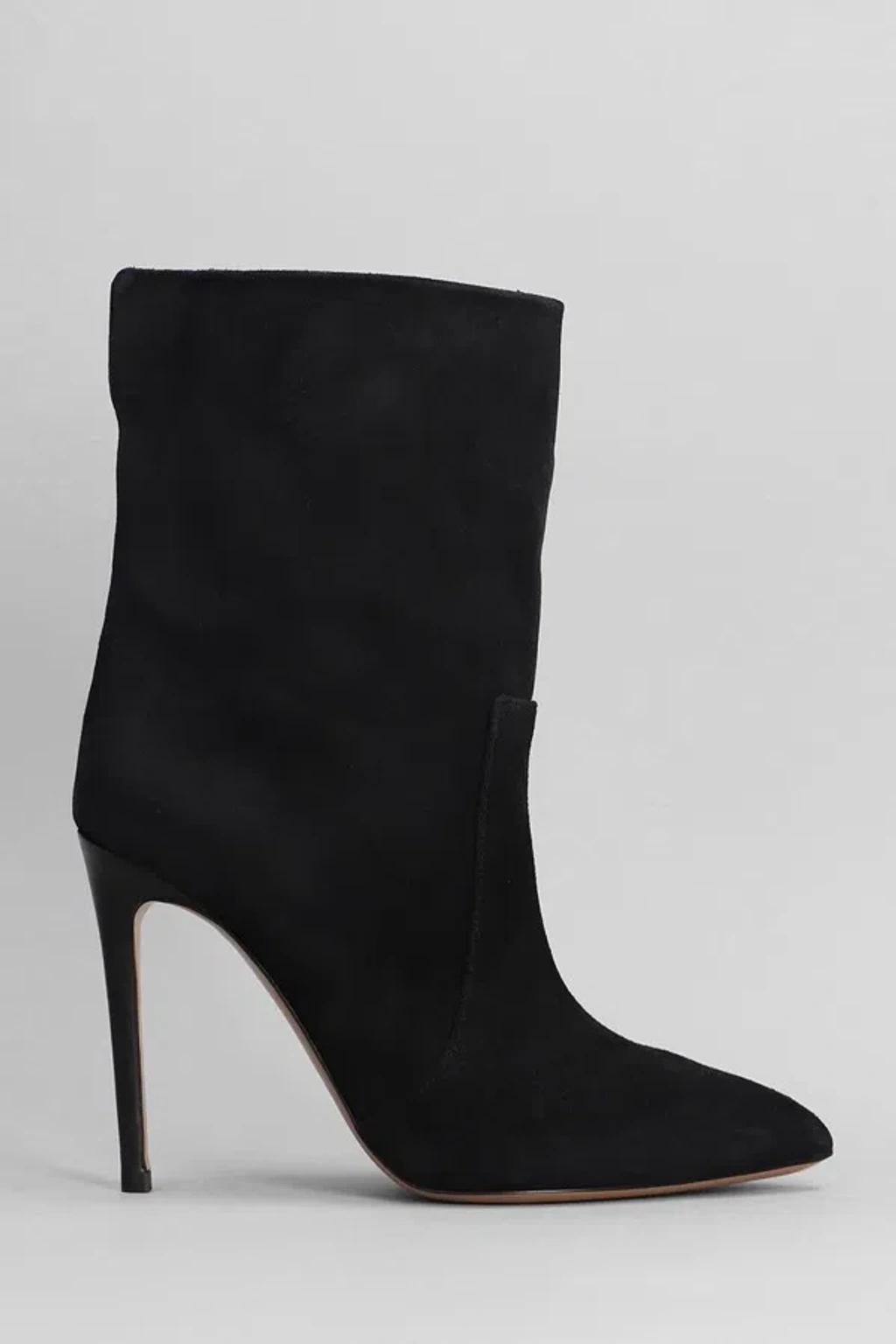 High Heels Ankle Boots In Black Suede Product Image