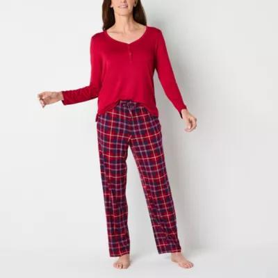 Liz Claiborne Cool and Calm Womens Long Sleeve 2-pc. Pant Pajama Set Product Image